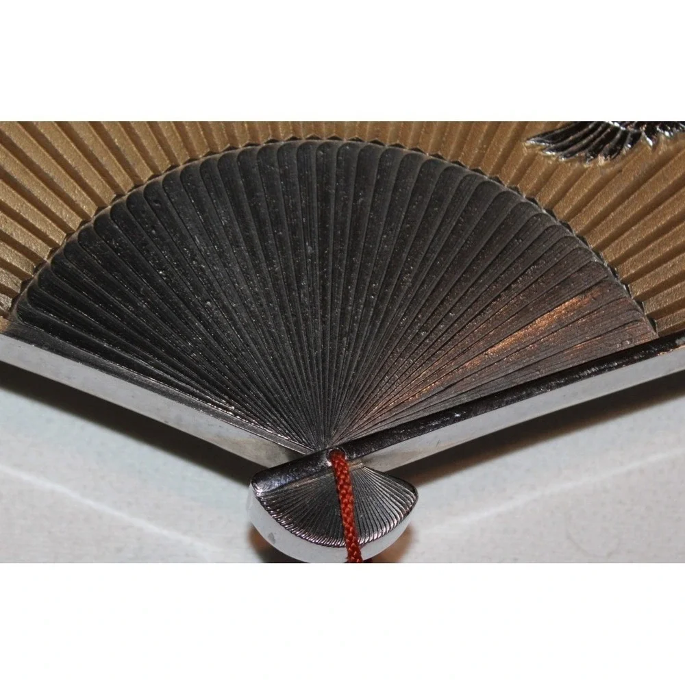 VTG Toyo Electric fan shaped wall clock Made in Japan MCM tassels cranes *READ*
